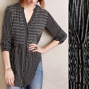 Anthropologie Maeve Black + White Calia Tunic